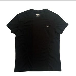 Nike Dri Fit Embroidered Short Sleeve Fitted Top